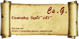 Csanaky Győző névjegykártya