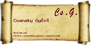 Csanaky Győző névjegykártya